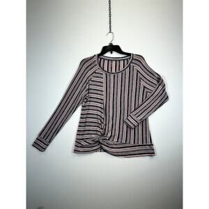 Ana Sweater Women’s Large Striped Polyester Blend Long Sleeve